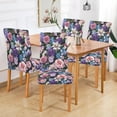 thumbnail image 2 of Yayeee 4 Pack Dining Chair Covers Stretch Parson Chairs Slipcovers Seat Protector, Pink and Purple Flowers, 2 of 6