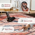 thumbnail image 2 of nuLOOM Carolyn SpinClean Machine Washable Tribal Motif Area Rug, 6', Round, Carolyn Rust, 2 of 12