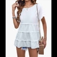 thumbnail image 2 of Blusas de Verano Informales de Corta con Volantes y Borlas Escalonadas para Mujer, Color , Talla S, 2 of 9