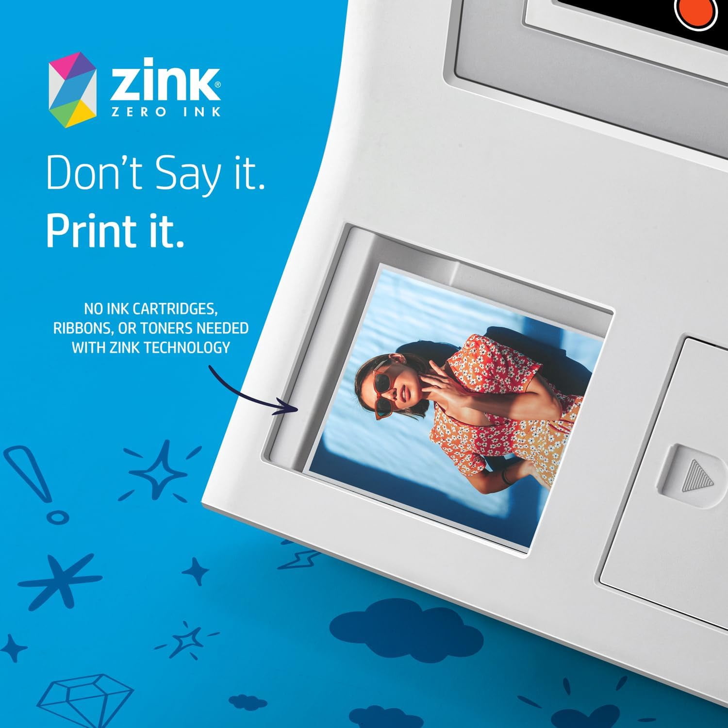 HP Sprocket 3.5 x 4.25” Zink Sticky-Backed Photo Paper (50 Pack) Compatible with HP Sprocket 3x4 Photobooth and Photo Printer