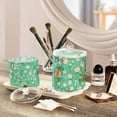 thumbnail image 5 of Mint Green Floral Pattern Translucent Plastic Cotton Swabs Canisters Large Medium Set, 5 of 6