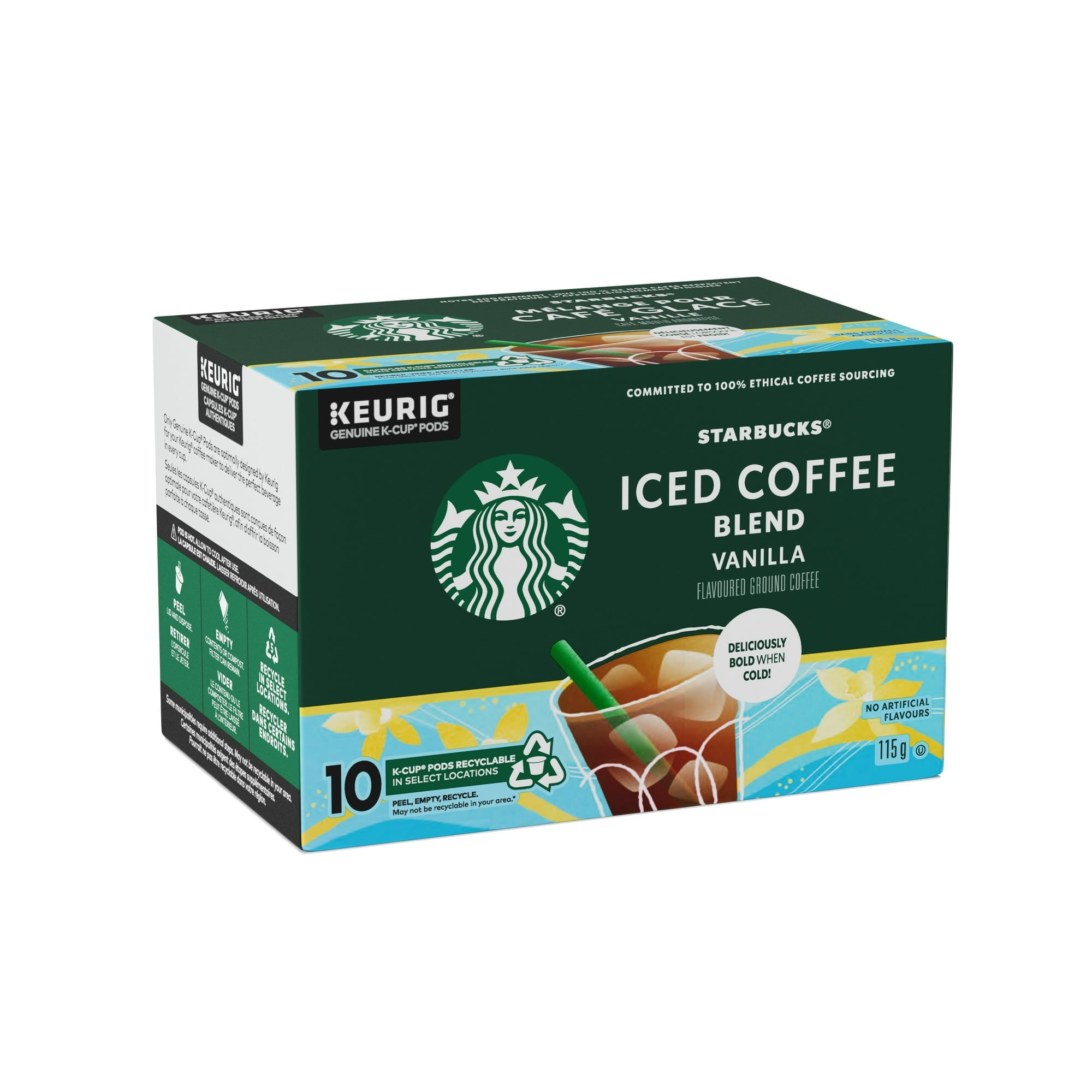 Starbucks Iced Coffee Blend Vanilla, K-Cups, 115g/4 oz., 10 ct. Box