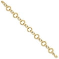 thumbnail image 2 of Real 14kt Yellow Gold Polished and Textured Fancy Link Bracelet; 7.25 inch; for Adults and Teens; for Women and Men, 2 of 3