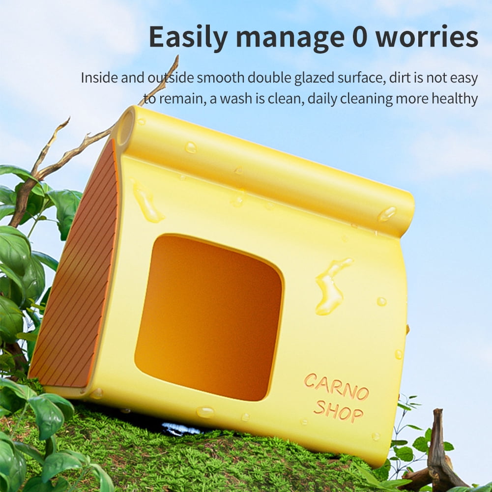 Shop-Shaped Ceramic Hamster Hideout, Summer Cooling Products, Small Pet Habitat Decor for Gerbils, Mice and Hamster