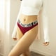 thumbnail image 5 of Malla femenina de la malla sin fisuras hueco hueco impreso cintura baja ropa interior transpirable g-string yoga bragas calzoncillos para el vino de fiesta rojo l AweSitey AP004233-14, 5 of 7