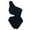 Black, variant on Michael Kors Women's One Piece Swimsuit One-Shoulder Cutout