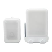 Xirurus Cordless Doorbell Battery Powered LED Color Alert Deaf Mute Services Caller Kit For Seniors And The Elderly Home Operating Equipment Base Receiver Transmitter (White, 4 inches / 10.1 cm)