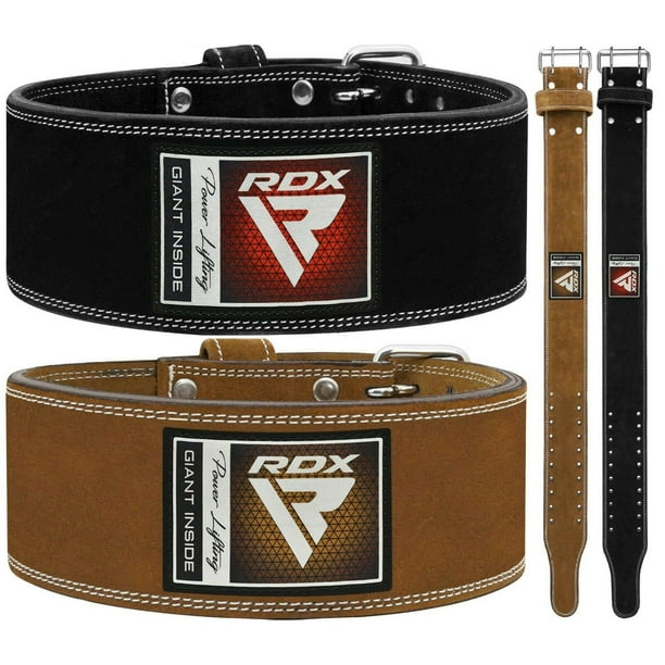 RDX Leather Gym Weight Lifting Belt Nubuck Powerlifting Training Back