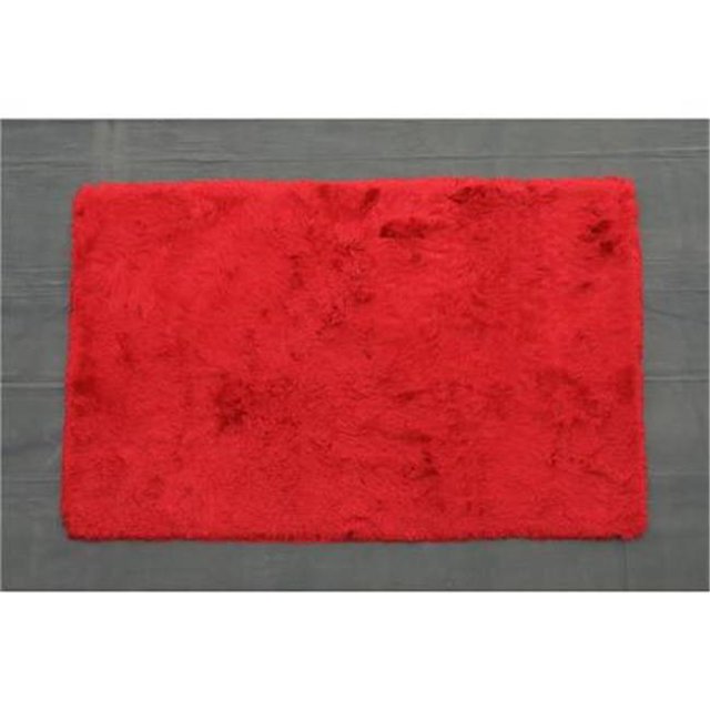 Noble House CRYS260858 5 x 8 ft. Crystal Solid Area Rug, Red