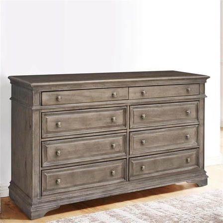 Maklaine Modern Farmhouse Driftwood Gray Wood 8-drawer Dresser