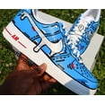 thumbnail image 1 of Air Force 1 Low Custom Blue Shoes White Blue Graffiti Cartoon Art Mens Size 9.5, 1 of 6