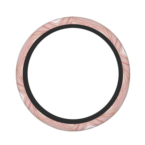 Hirioo Rose Gold Glitter Splatter for Elastic Stretch Steering Wheel Cover Universal 15 Inch Automotive Steering Wheel Cover Fit Auto, Suvs, Truck