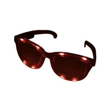 Rhode Island Novelty Red Jumbo Flashing LED Light Up Party Rave Costume Accessory Sun Glasses
