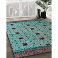 thumbnail image 3 of Ahgly Company Machine Washable Indoor Rectangle Abstract Medium Aqua Marine Green Area Rugs, 3' x 5', 3 of 7