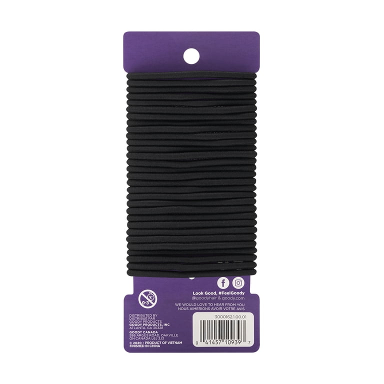 Goody, No Metal Braided Hair Ties, 30 Elastics, Black - Walmart.com