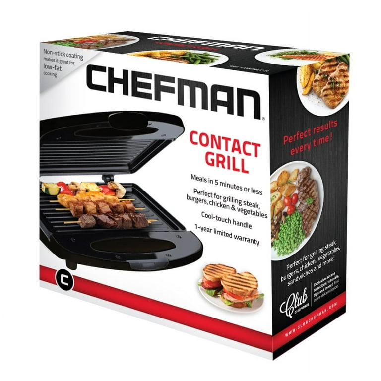 Chefman RJ01-CONTACT-B Compact Contact Grill, Black