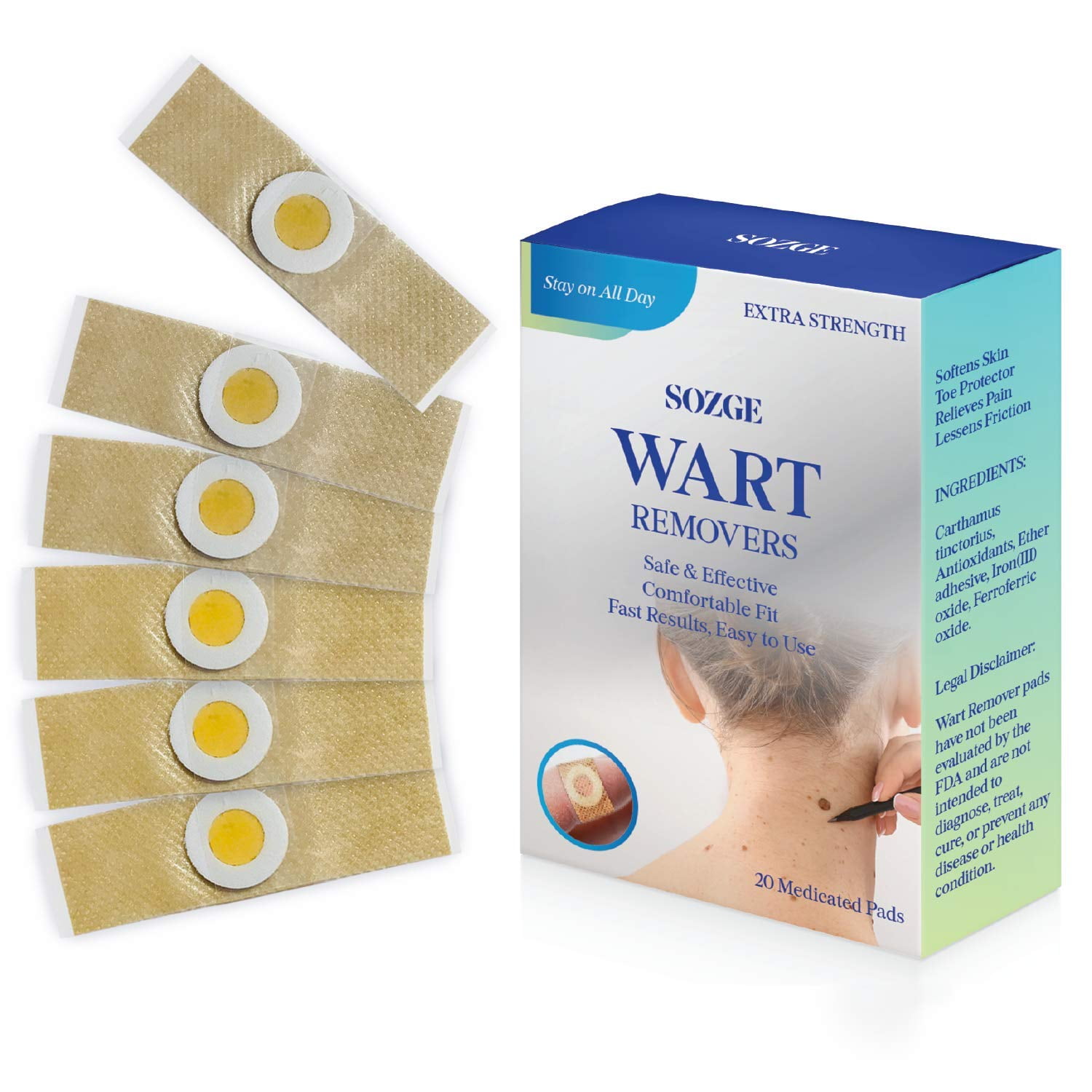 SOZGE Wart Pads Maximum Strength Wart Pads for Flat