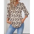 thumbnail image 3 of Women's 2025 Fashion Tops 3/4 Length Sleeve Business Casual Blouses Summer Tees Shirts, 3 of 6