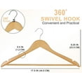 thumbnail image 2 of Utopia Home Premium Wooden Hangers 30 Pack - Durable & Slim Coat Hanger - Suit Hanger with 360-Degree Rotatable Hook - Wood Hangers with Shoulder Grooves (Natural Color), 2 of 10