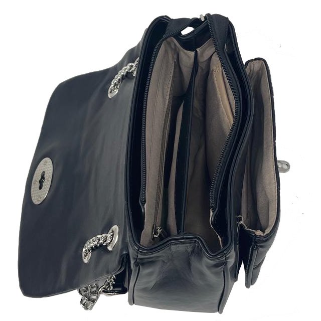 David Jones Paris Mini Backpack Black faux Leather