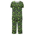 thumbnail image 3 of Dazajoo Womens Pajama Sets Cotton Sleepwear Tops with Capri Pants Summer Pjs 2 Piece St Patricks Day Lightweight Comdy Loungewear Home Suits,Multicolor,M, 3 of 4