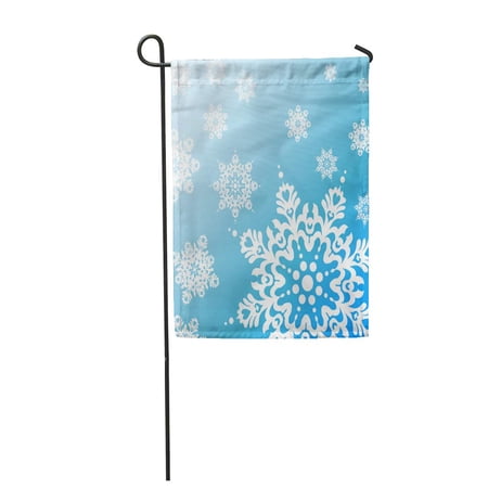 SIDONKU Lace Snowflake Pattern in Blue Tones and White Abstract Ball Garden Flag Decorative Flag House Banner 28x40 inch