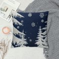 thumbnail image 2 of Creowell  Christmas Pillow Covers Navy Blue White Christmas Tree Snowflakes Decor Throw Pillows Winter Xmas Holiday Outdoor Cushion Cases for Couch Bed Decorations 22x22in, 2 of 5
