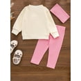 thumbnail image 5 of WIBACKER Baby Girl Daddy's Girl Outfit Sweatshirt Fall Long Sleeve Shirt Pants Headband 3Pcs Spring Clothes Set, 5 of 11
