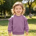 thumbnail image 2 of zuwimk Girls Long Sleeve T Shirts Kids Crewneck Fall Winter Tops Basic Tees(2-3 Years,Purple), 2 of 6
