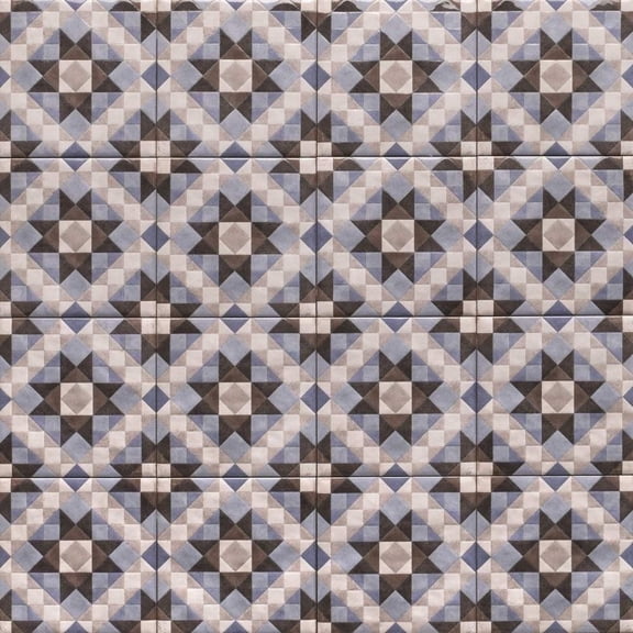 The Tile Life Merida Flor 6" x 6" Patterned Azul Glossy Porcelain Floor and Wall Tile Case of 22