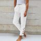 thumbnail image 1 of WILLBEST Pantalones Casuales para Mujer: Pantalones Holgados de Lino de Color Liso con Cintura Elástica para Un Estilo Sencillo y Cómodo. Mediana, 1 of 4