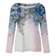 thumbnail image 4 of Blusa de manga larga con cuello redondo y estampado de flores florales para mujer Pompotops  FGAJ6784, 4 of 5