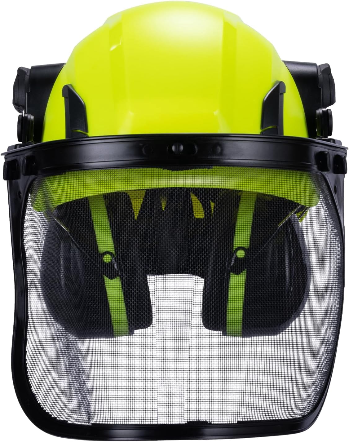 EcoPro Forestry Kit - ANSI Z89.1 Type I Class C Vented - Forestry Helmet Kit with Faceshield & Earmuffs - 3 in 1 Ideal for Arborist - Lime Green
