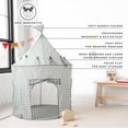 thumbnail image 4 of 3 Sprouts Kids Play Tent Playhouse Castle with Recycled Fabric for Indoor and Outdoor Games in Gingham Blue, 4 of 6