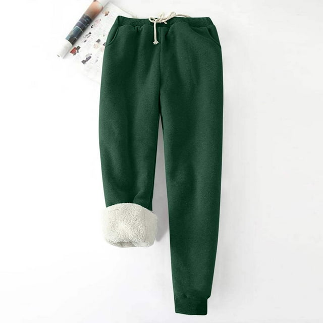 Pantalon de Jogging en Molleton Chaud Doublé Sherpa pour Femmes, Pantalon de Jogging en Molleton Chaud d'Hiver pour Femmes, Joggers Doublés Sherpa en Molleton