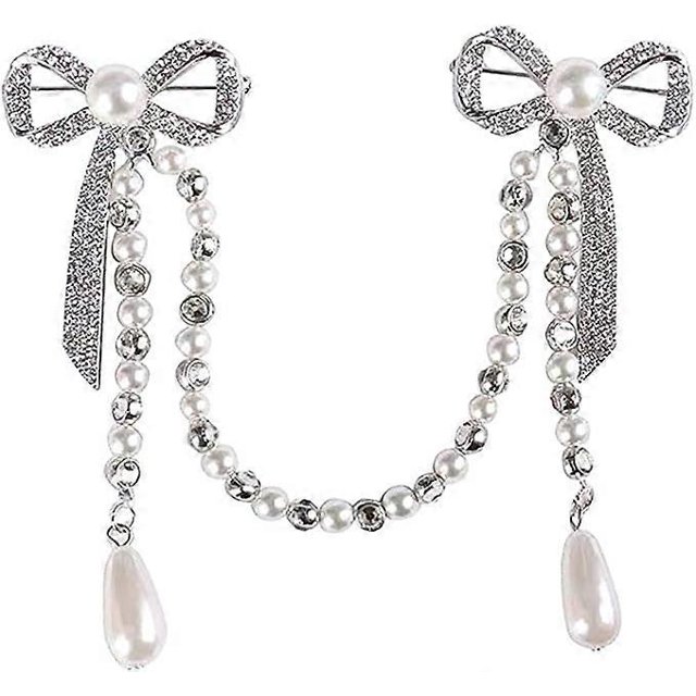 Broche Con borlas KAIYANG 1 pieza para bufanda jersey clip cuello de camisa mujer plata