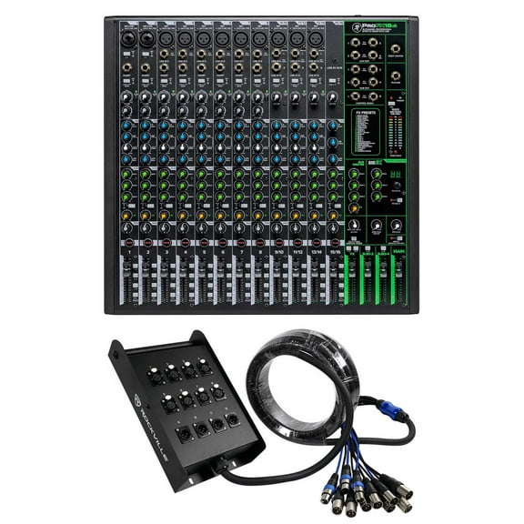 Mackie ProFX16v3 16-Channel 4-Bus Effects Mixer w/USB ProFX16 v3  Snake Cable