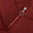 thumbnail image 5 of Maqroz Down Winter Jackets for Women Fleece Lined Knee Length Long Quilted Coats Heavy Coats Zip Up Parka with Zipper Pockets Warm Hooded Thermal Cold Weather Jackets, Red S, 5 of 6