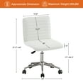 thumbnail image 3 of Falvinoryn Velvet Mid-Back Home Office Chair Swivel Adjustable Small Chair for Bedroom Office Room, White, 3 of 6