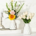 thumbnail image 4 of SteadlineModern Decorative Flower Vase Plastic Home Decor 5 Inches Tall Centerpiece for Fresh Dried Flowers Bouquet Arrangement Living Room Shelf Desk Wedding Party Decorations White, 4 of 9