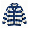 thumbnail image 7 of yillto Women Cardigan V Neck Button down Striped Sweater Knit Long Sleeve Loose Cardigans S-XXXL, 7 of 7