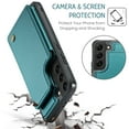 thumbnail image 3 of Mantto Case for Samsung Galaxy S21 with Card Holder, Retro PU Leather RFID Blocking Credit Card Slots Double Magnetic Clasp Flip Kickstand Shockproof Phone Cover for Samsung Galaxy S21,Blue, 3 of 9