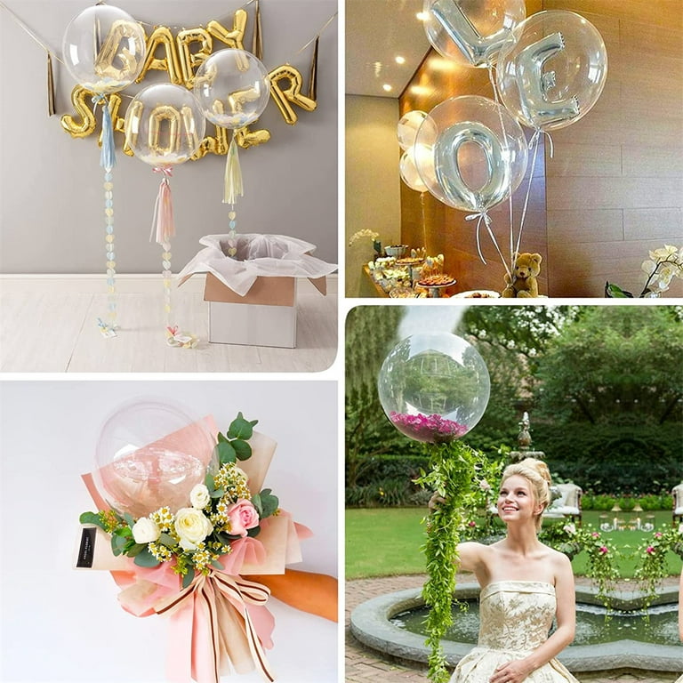 Large Clear Balloons For Stuffing, 5pack 30inch Stretched Extra Wide Mouth  BoBo Balloons, Giant Transparent Balloons For Valentine'S Day/Baby  Shower/Wedding/Birthday Party Decoration