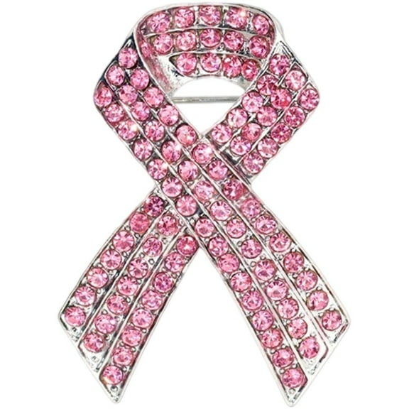 Pink Ribbon Rhinestone Brooches, Breast Cancer Awareness Brooch Pin, Enamel Jewelry Pins Lapel Badges Women Brooch Jewelry Gifts for Support Survivor