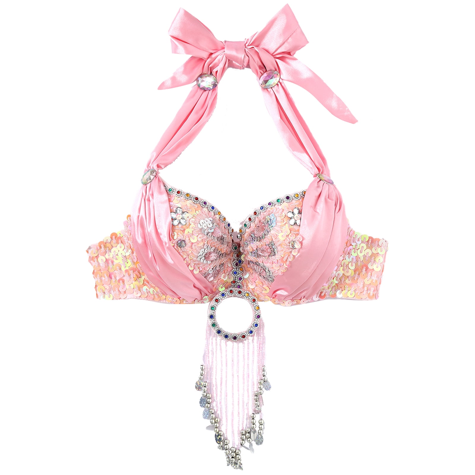 Beaded Crystal Belly Dance Costume Bra+Belt+Necklace 3pc Performance S –  Woodland Gatherer