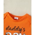 thumbnail image 4 of Kucnuzki Newborn Baby Boys Summer Outfits 0-3 Months Casual Clothing Sets Short Sleeves Letter Print Romper Top Camouflage Print Shorts Sets 2pcs Orange, 4 of 8