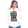 thumbnail image 3 of Want Abs Funny Working Out Cardio Gym Unisex Fleece Graphic Zip Up Hoodie Brisco Brands 4X, 3 of 5