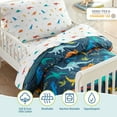 thumbnail image 3 of Wildkin Kids 4 Pc Toddler Cotton Bed in a Bag for Boys & Girls (Jurassic Dinosaurs Blue), 3 of 7
