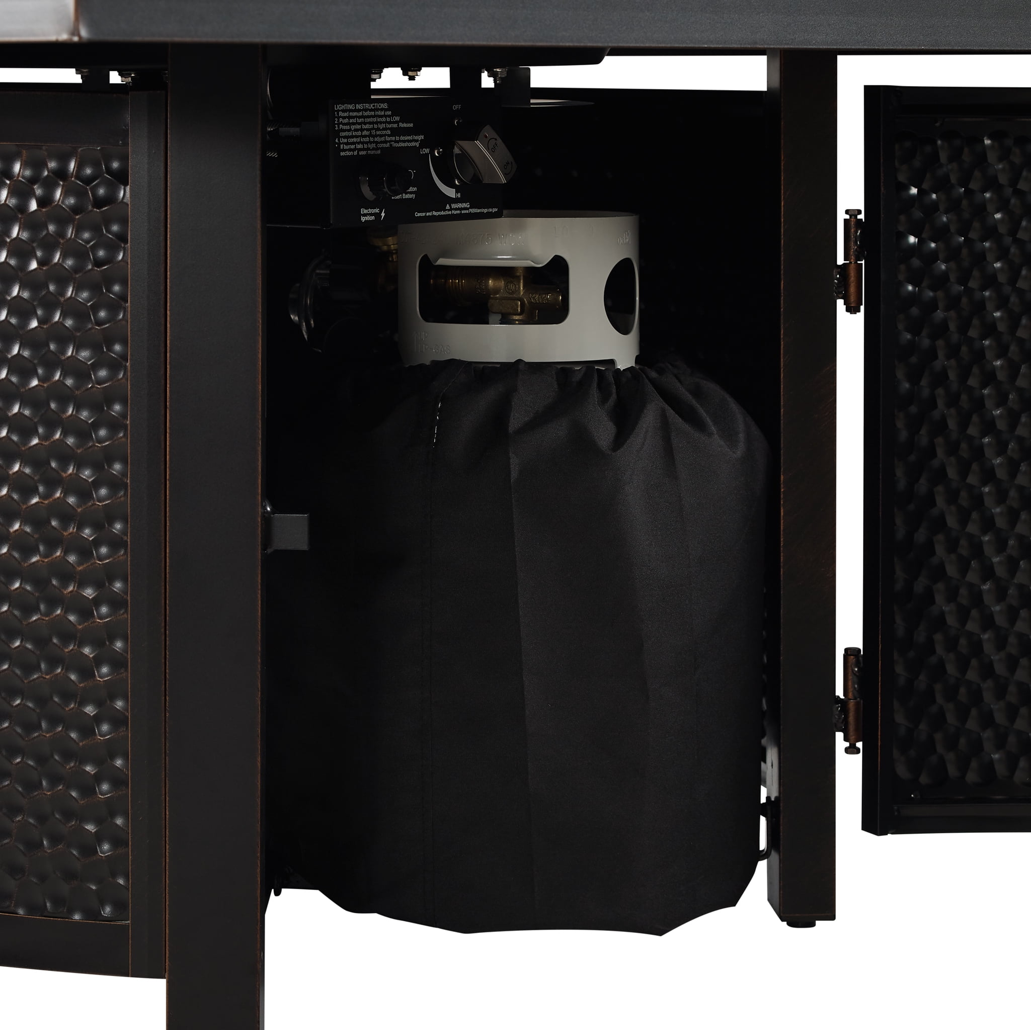 Fire Sense Clayton Square Aluminum Propane Fire Pit