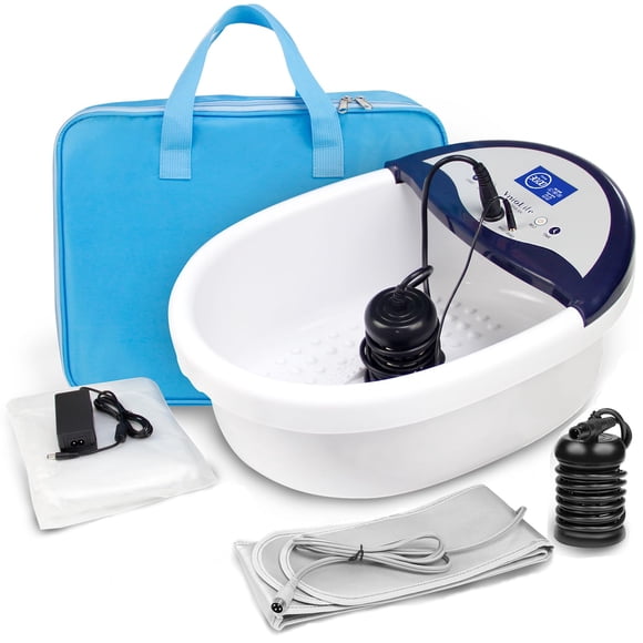 VnioLife Máquina de desintoxicación de baño de pies iónico, limpieza de baño de pies de desintoxicación de iones, spa de desintoxicación de pies con pantalla LED con cinturón calentado, correa para la